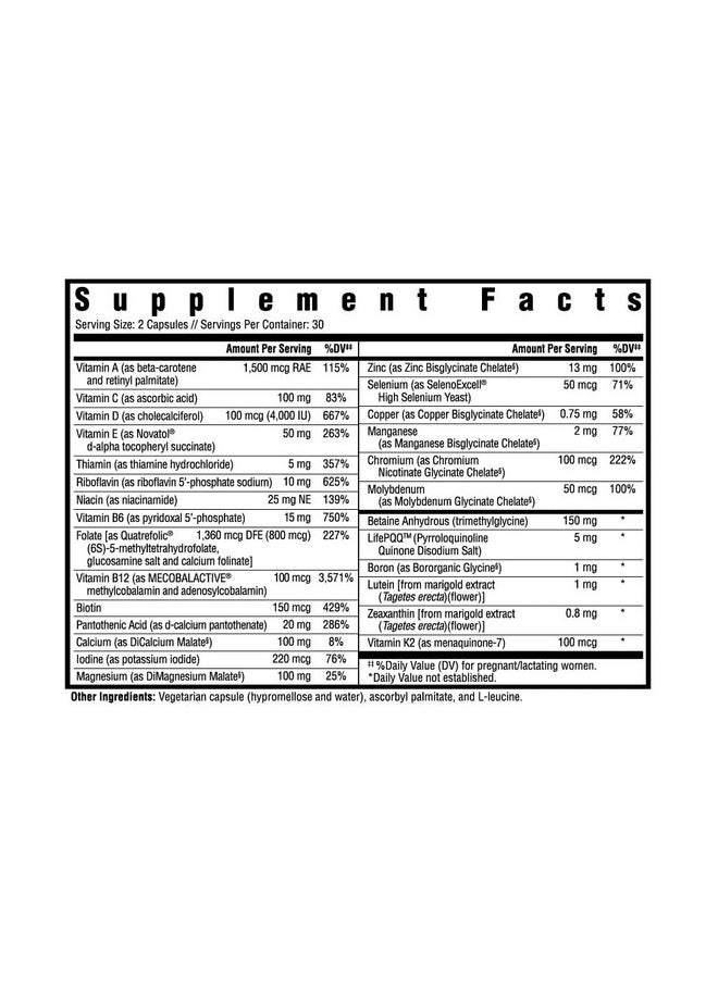 Seeking Health Prenatal Essentials Methylated Bioavailable Folate And B12 Vitamin D3 And K2 Key Nutrients To Support Pregnancy And Breastfeeding Vegetarian (60 Capsules)*  - Image 3