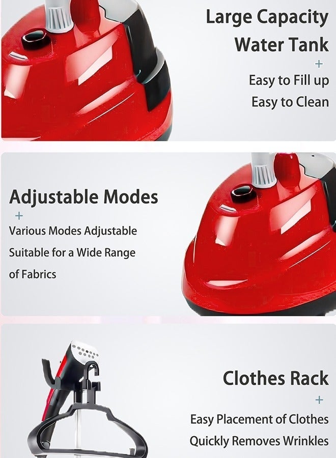 Bukela Professional Standing Steamer 2000W Strong Power and 1.5L Water Tank with Ironing Board for Clothes in 10 Level Steam Adjustment - Image 3