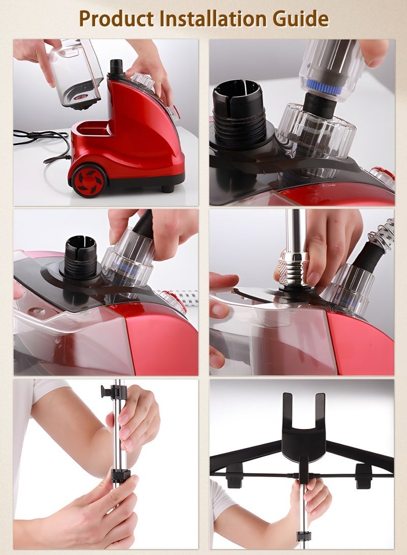 Bukela Professional Standing Steamer 2000W Strong Power and 1.5L Water Tank with Ironing Board for Clothes in 10 Level Steam Adjustment - Image 4