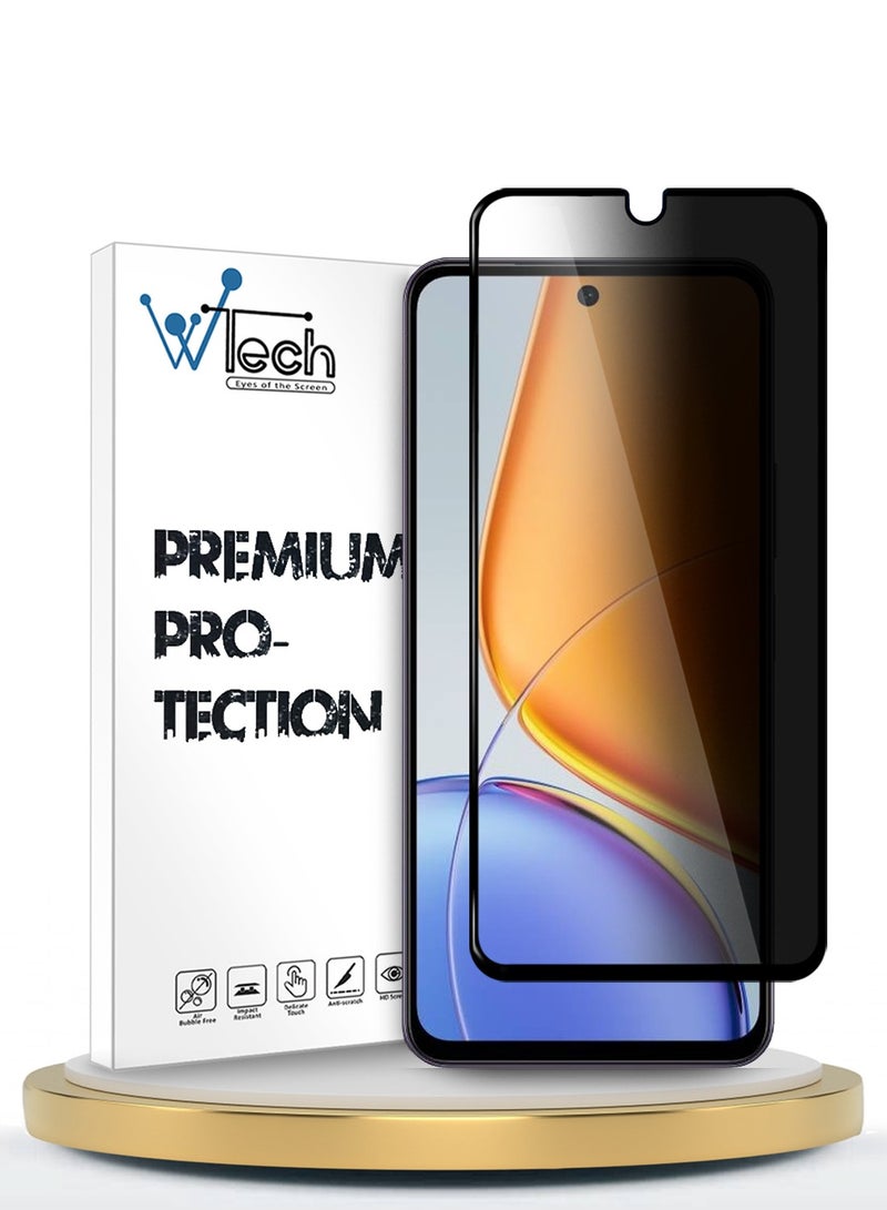 Wtech vivo Y39 5G 2025 Premium E2E Series Privacy Full Glue Full Cover Tempered Glass Screen Protector (MSGECP) - Clear/Black - Image 1