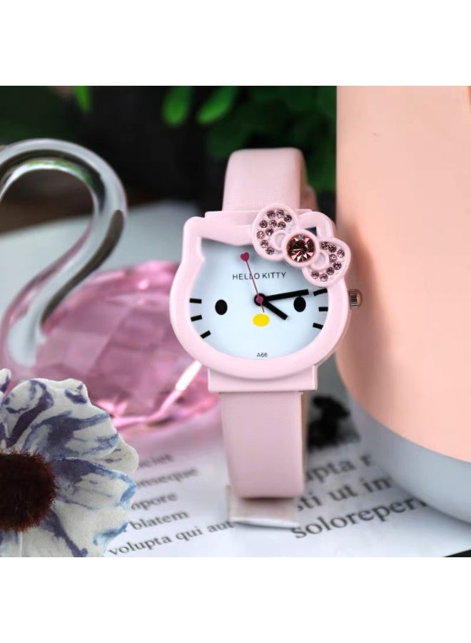 هالو كيتي طقم سوار ساعة مرصع بالألماس من Hello Kitty - Image 3