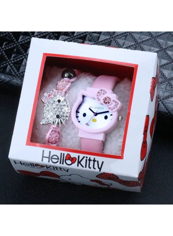 هالو كيتي طقم سوار ساعة مرصع بالألماس من Hello Kitty - Image 5