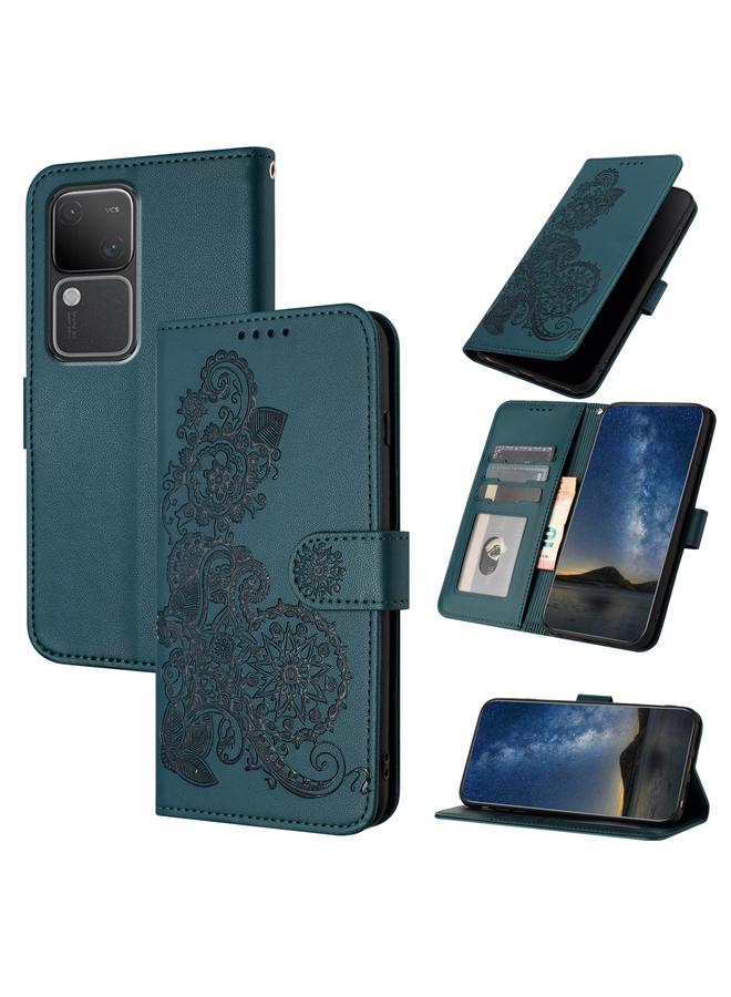 erorex Case For vivo V30 5G Global/V30 Pro 5G Global Datura Flower Embossed Flip Leather Phone Case - Image 1