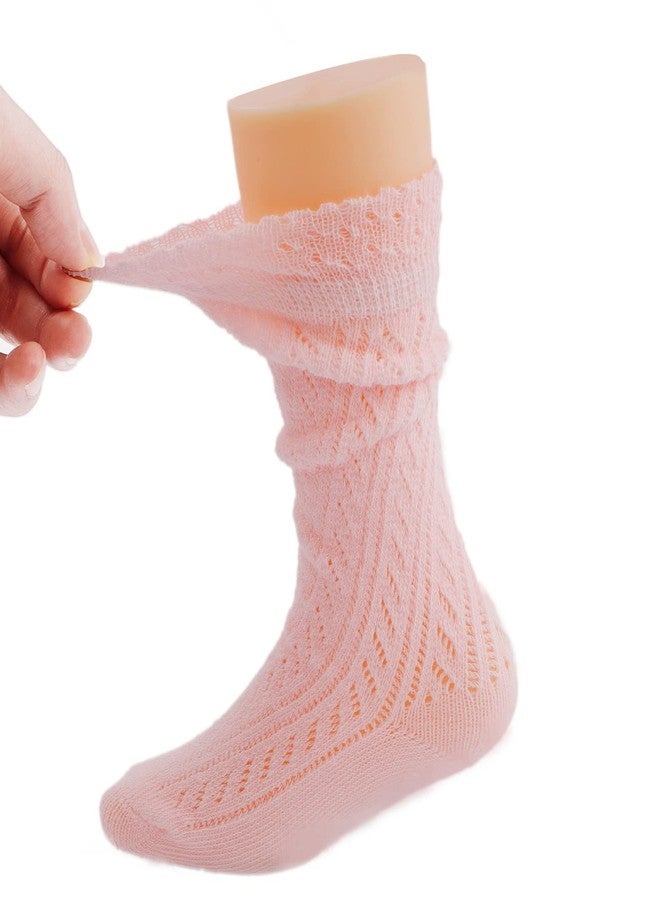 ACTLATI Baby Girls Knee High Socks Hollow Out Anti-skid Knitting Stockings Suitable for 0-2 Years Infants Toddlers - Image 5