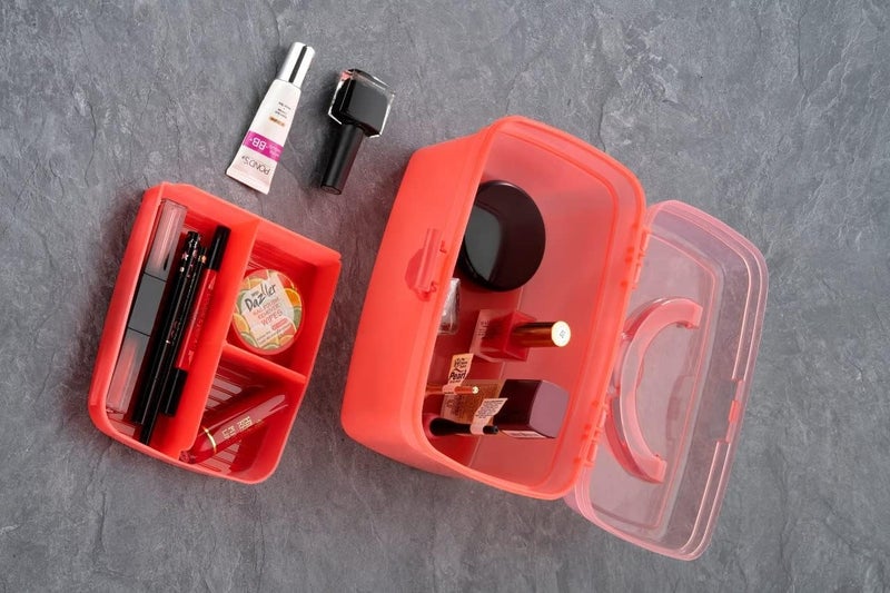 Naivete Plastic Rectangular Medicine Box, Medical Box, First aid Box, Multi Purpose Box, Multi Utility Storage with Handle (Red) - Image 3