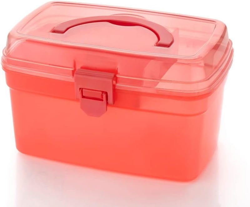 Naivete Plastic Rectangular Medicine Box, Medical Box, First aid Box, Multi Purpose Box, Multi Utility Storage with Handle (Red) - Image 1