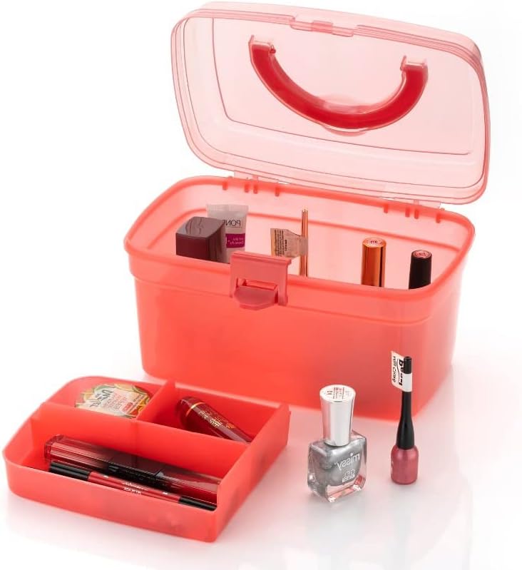 Naivete Plastic Rectangular Medicine Box, Medical Box, First aid Box, Multi Purpose Box, Multi Utility Storage with Handle (Red) - Image 2