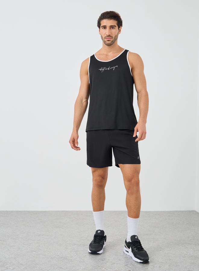 Styli Active Contrast Trim Slogan Print Vest - Image 2