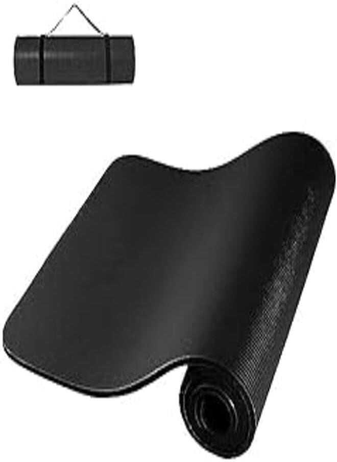 Generic Foldable Exercise Yoga Mat 10mm - Black 