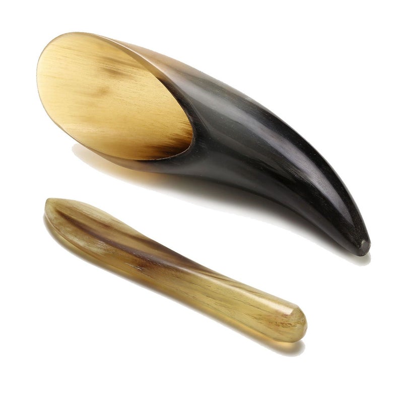 Jovivi Gua Sha Scraping Massage Tool100 Hand Made Buffalo Horn GuaSha Board Acupuncture Massage Tools Chinese Scraper Tools Set Pack of 2