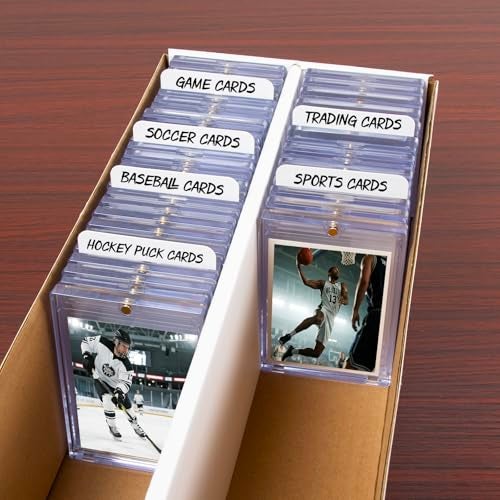 Prilino 200ct Tall Trading Card Dividers - White Plastic Card Divider, Page Dividers for Storage Boxes, Standard Vertical Fit for Sports/Games Card Categorization and Management - Image 5