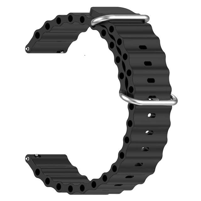 EDNITA 22mm Ocean SmartWatch Band Strap for Noise Halo, Colorfit Pro 3,Colorfit Ultra,Oneplus Watch,Fossil Gen 5E 44mm, Gen 5(44mm),Firebolt Invincible Plus,Legacy,Cobra - Black & Grey - Pack of 2 - Image 2