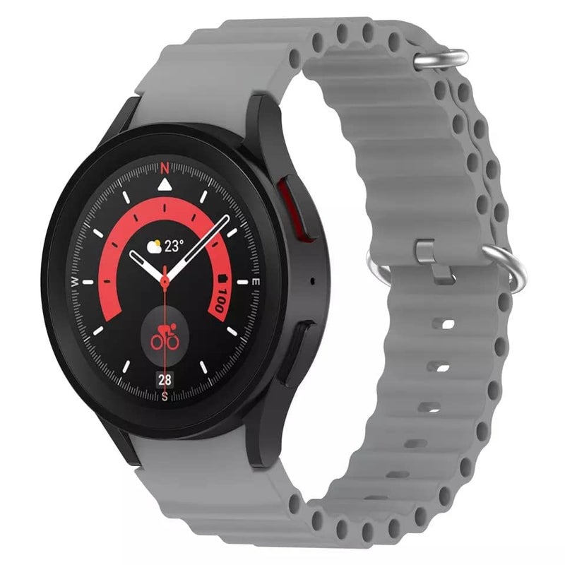 EDNITA 22mm Ocean SmartWatch Band Strap for Noise Halo, Colorfit Pro 3,Colorfit Ultra,Oneplus Watch,Fossil Gen 5E 44mm, Gen 5(44mm),Firebolt Invincible Plus,Legacy,Cobra - Black & Grey - Pack of 2 - Image 4