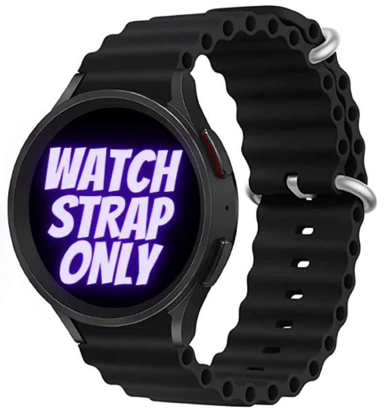EDNITA 22mm Ocean SmartWatch Band Strap for Noise Halo, Colorfit Pro 3,Colorfit Ultra,Oneplus Watch,Fossil Gen 5E 44mm, Gen 5(44mm),Firebolt Invincible Plus,Legacy,Cobra - Black & Grey - Pack of 2 - Image 5