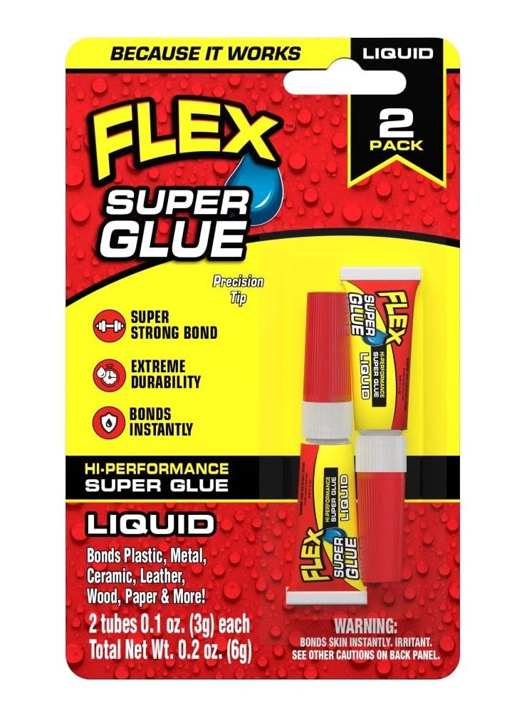 FLEX Super Glue Liquid 3 Gram 2 Tubes  - Image 1