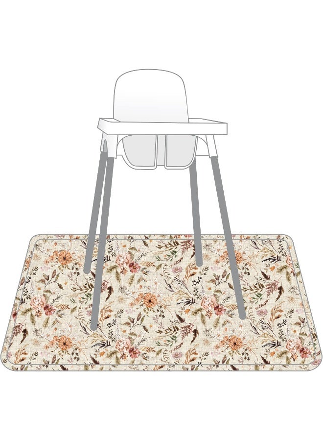 BapronBaby Delilah Floral Splash Mat - Waterproof Catch-All for Floor, Table, or High Chairs - Machine Washable - 45" x 45" - Image 3