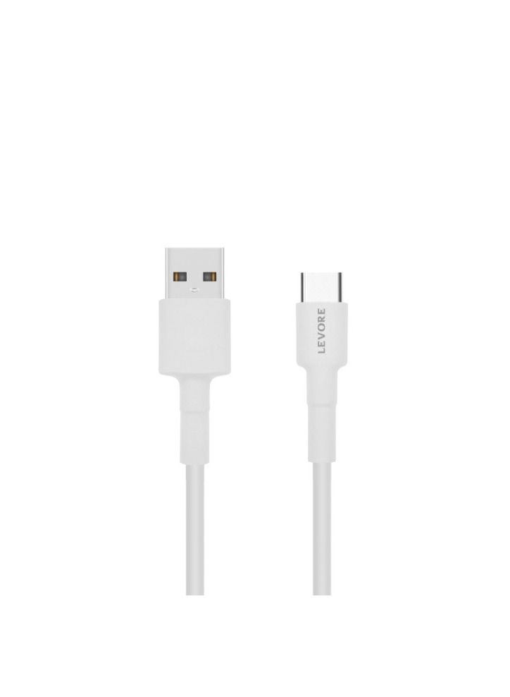 ليفور كيبل يو اس بي بي في سي الى نوع سي 1 متر بلاستيك - ابيض