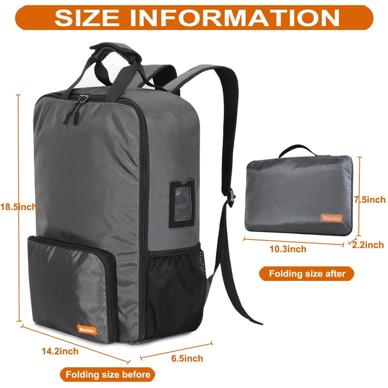 Mactso Stroller Travel Bag Compatible with GB Pockit and GB Pockit Air Plus All Terrain, Lightweight Stroller Travel Backpack for Airplane (Grey, M) - Image 5