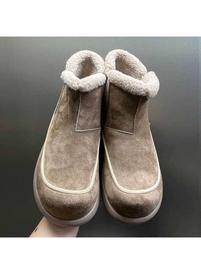 Men's Snow Boots Short Boots Autumn And Winter New Fashion Versatile Plus Velvet Cold-proof And Warm Short Boots