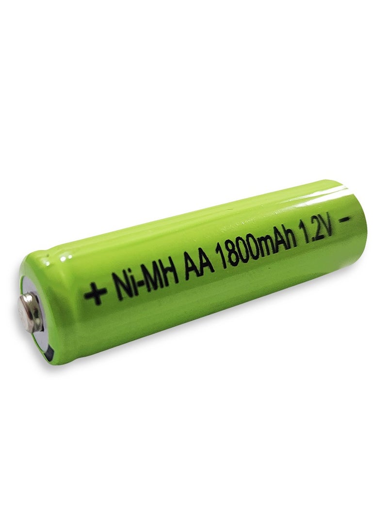 بطارية 1.2 فولت AA 1800 مللي أمبير قابلة لإعادة الشحن لمصابيح ألعاب LED والمصابيح الكاشفة وبنك الطاقة والأجهزة الإلكترونية، قطعة واحدة  - Image 4