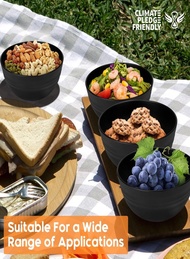 UUGLAM Unbreakable Cereal Bowls Set of 8, 26 Oz Wheat Straw Bowl Sets, Microwave & Dishwasher Safe Bowls for Kitchen, Reusable Plastic Bowl for Soup, Salad, Rice, Snack, BPA Free, Balck - Image 3