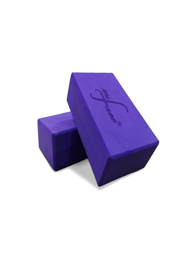 MeFree Yoga Blocks 2 Pack - EVA Foam Blocks for Support, Balance & Flexibility - Non-Slip, Lightweight Yoga Props for Stretching & Home or Studio Workout - Dark Purple - Image 1