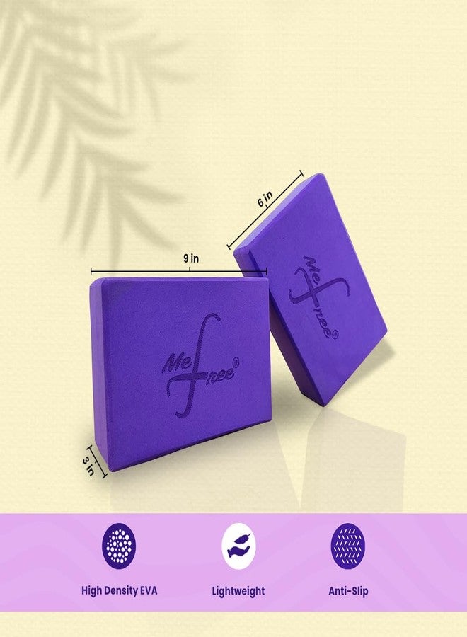 MeFree Yoga Blocks 2 Pack - EVA Foam Blocks for Support, Balance & Flexibility - Non-Slip, Lightweight Yoga Props for Stretching & Home or Studio Workout - Dark Purple - Image 3