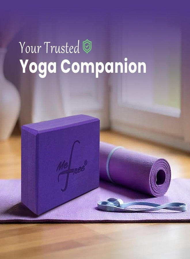 MeFree Yoga Blocks 2 Pack - EVA Foam Blocks for Support, Balance & Flexibility - Non-Slip, Lightweight Yoga Props for Stretching & Home or Studio Workout - Dark Purple - Image 2