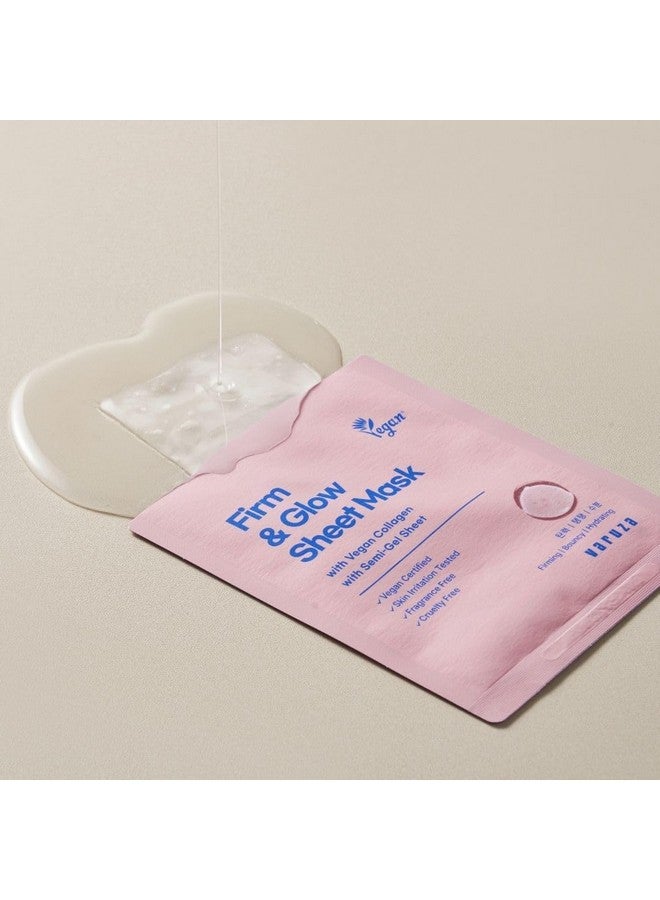 VARUZA Firm & Glow Sheet Mask With Vegan Collagen Semi-Gel Sheet Biodegradable 100% Cellulose Sheet For Anti-Aging Hydration Elasticity Peptide Complex-9 Niacinamide (10) - Image 2