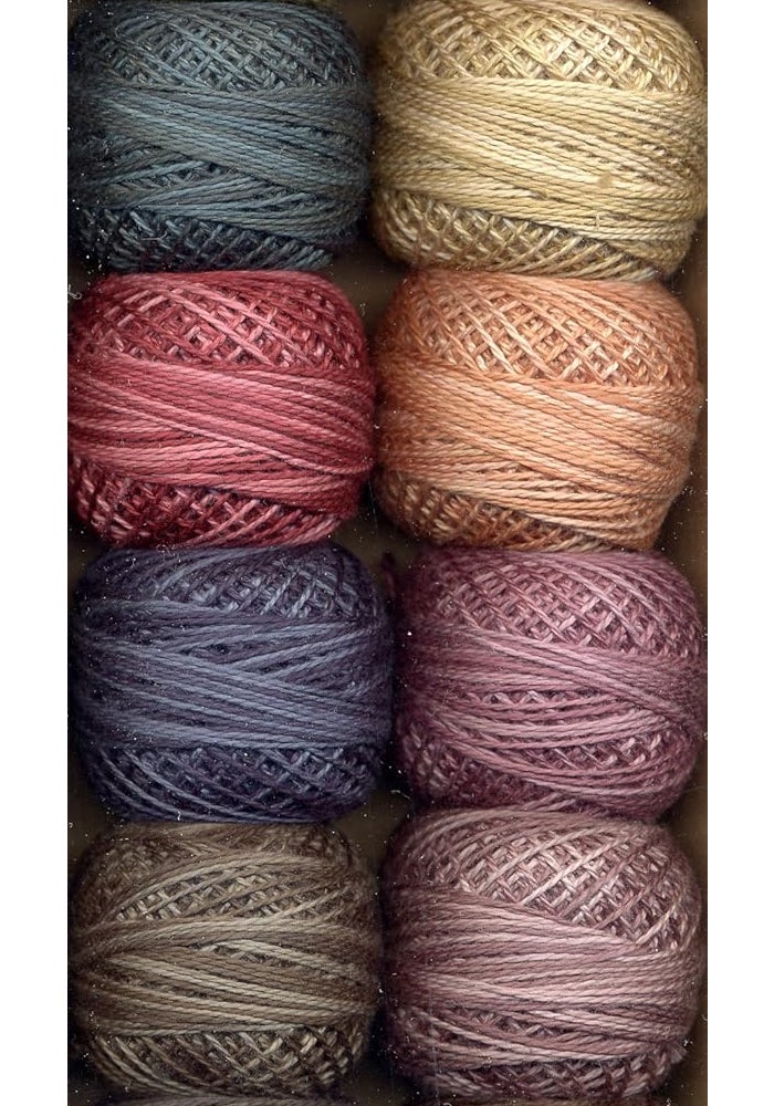 Valdani Perle Cotton Embroidery Thread Size 8 - European Heirloom Collection with 12 Assorted Colors