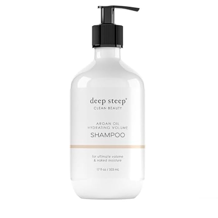 Deep Steep Argan Oil Hydrating Volume Shampoo, 17 oz – Volumizing Shampoo with Argan Oil, Aloe, Marula Oil & Rice Protein – Sulfate-Free, Vegan, Clean Beauty Hair Care, Full Hydration - Image 1