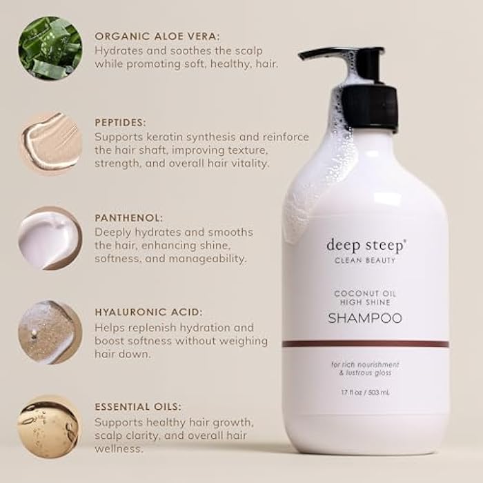 Deep Steep Argan Oil Hydrating Volume Shampoo, 17 oz – Volumizing Shampoo with Argan Oil, Aloe, Marula Oil & Rice Protein – Sulfate-Free, Vegan, Clean Beauty Hair Care, Full Hydration - Image 5