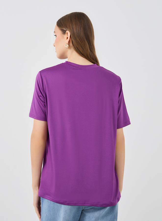 تايك تو تيشيرت أوفر سايز بطبعة شعار - Image 4