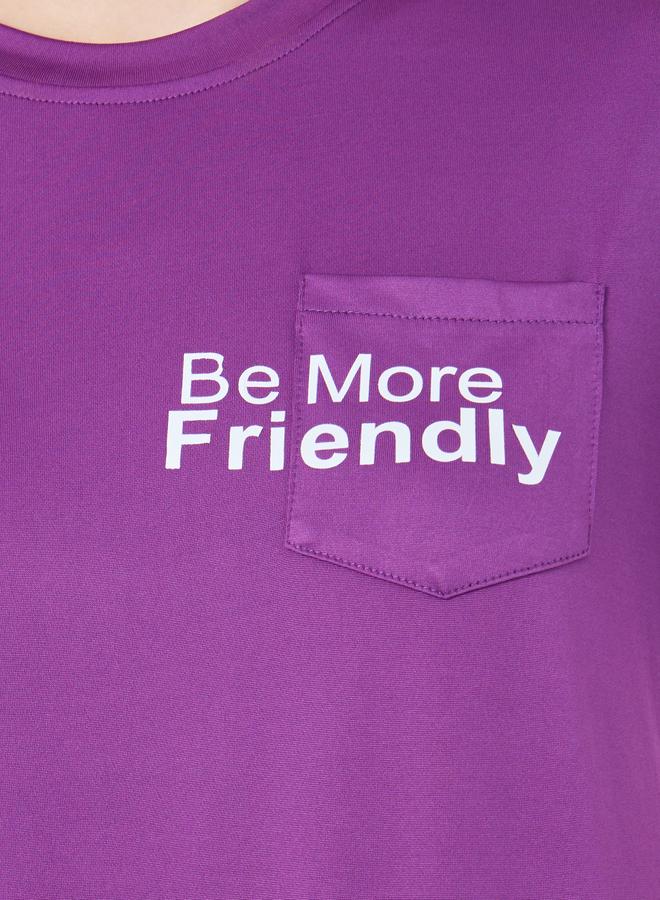 تايك تو تيشيرت أوفر سايز بطبعة شعار - Image 3