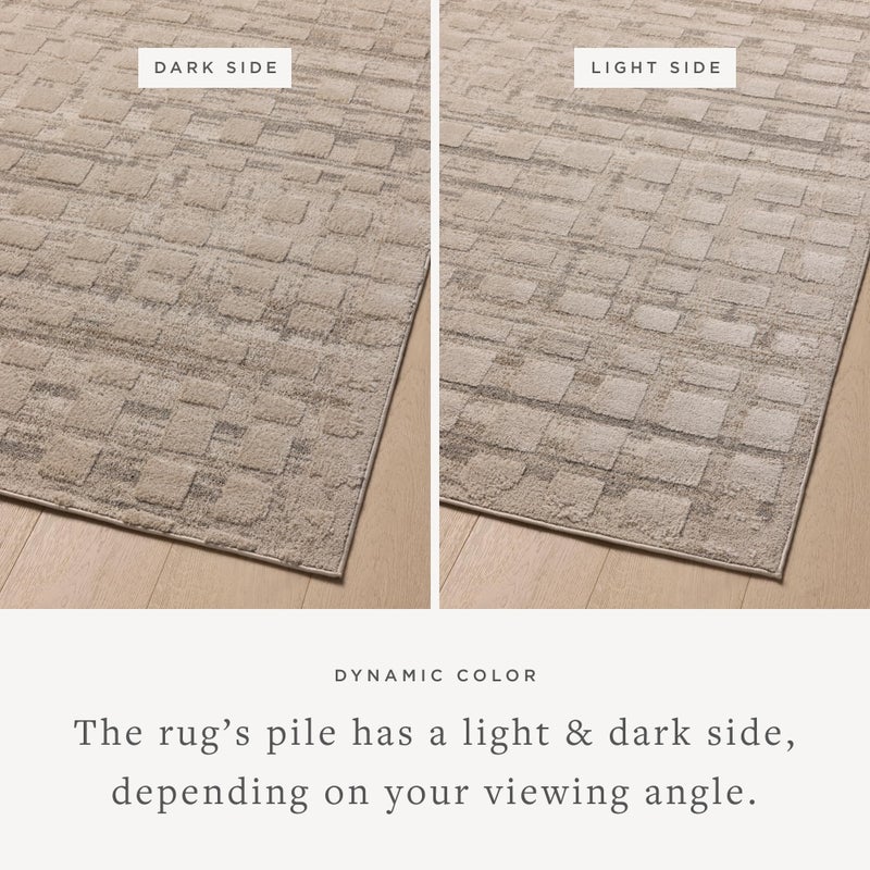 Loloi Amber Lewis Monty Collection MOT-06 Pebble/Beige 2'-7" x 4', .50" Pile Height, Area Rug - Image 3