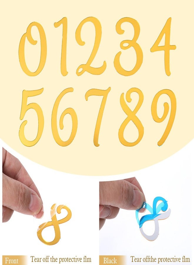 Ajcotahm 20 Pcs Acrylic Number Cake Topper, Shiny Gold 0-9 Numbers for Cake DIY Cupcake Toppers for Birthday Wedding Anniversary Party Decorations - Image 3