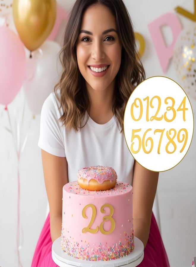 Ajcotahm 20 Pcs Acrylic Number Cake Topper, Shiny Gold 0-9 Numbers for Cake DIY Cupcake Toppers for Birthday Wedding Anniversary Party Decorations - Image 5