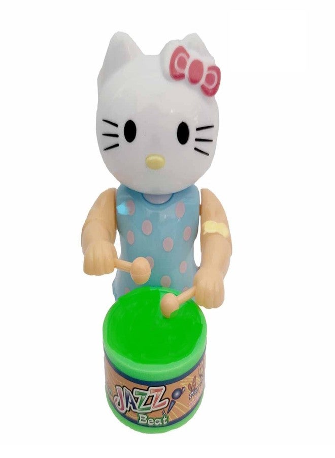 SHANVI Toys Key-Operated Cute Drummer Toy for Toddler Kids Birthday Gift Birthday Return Gift Drumming and Dancing Action for Kids (Blue Baby-New KITTY-002) - Image 2