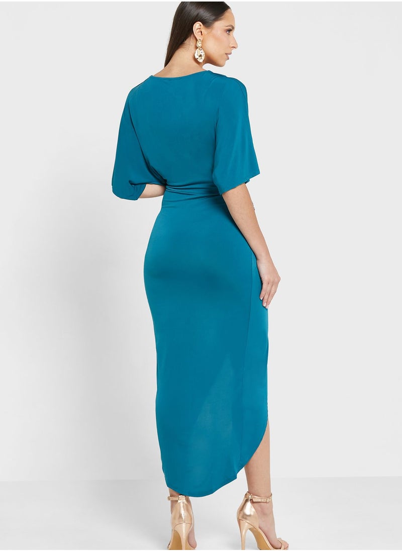 John Zack - Plunge Neck Wrap Dress - Image 1