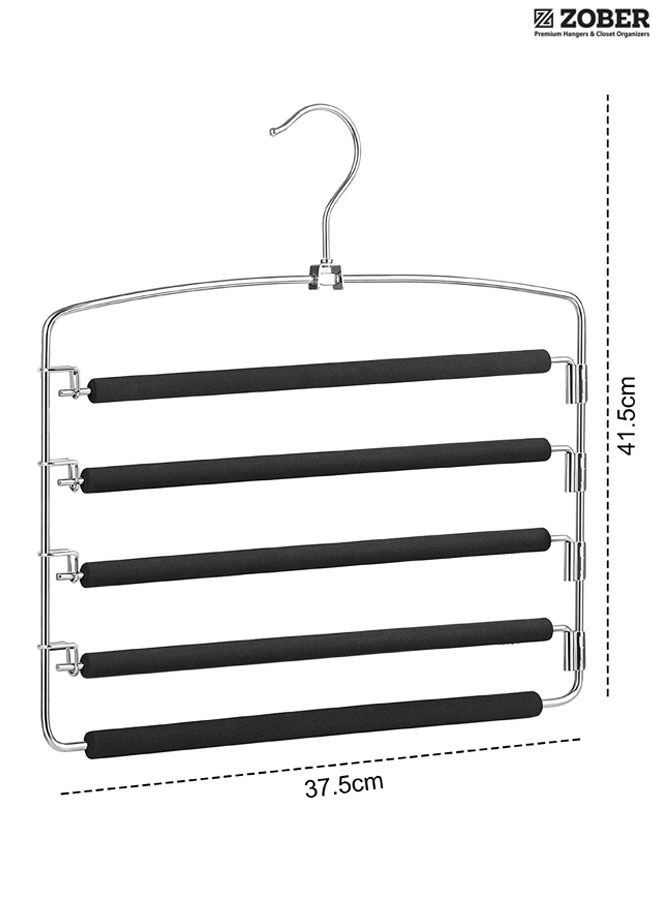 ZOBER 5-Layer Stainless Steel Pants Hanger (4 Pack)  - Image 5