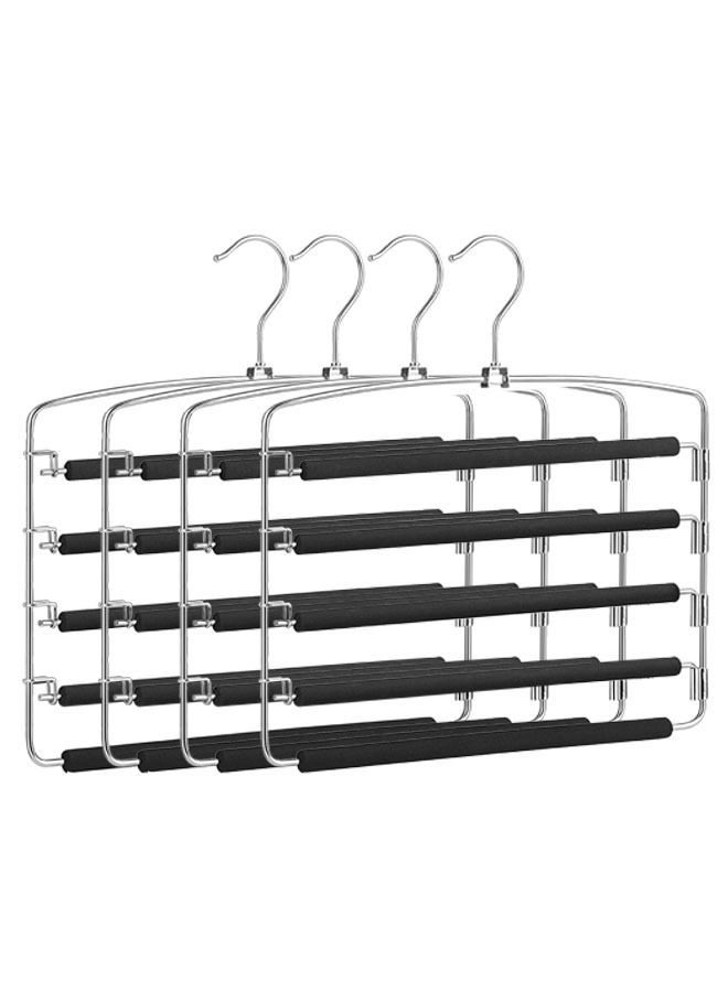 ZOBER 5-Layer Stainless Steel Pants Hanger (4 Pack)  - Image 1
