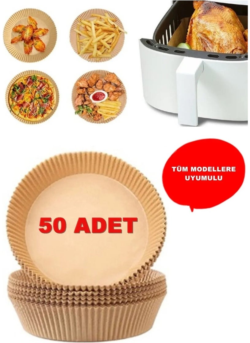 Tiffany 50 Pieces Airfryer Baking Paper Square Plate Model Oil Paper  - Image 1