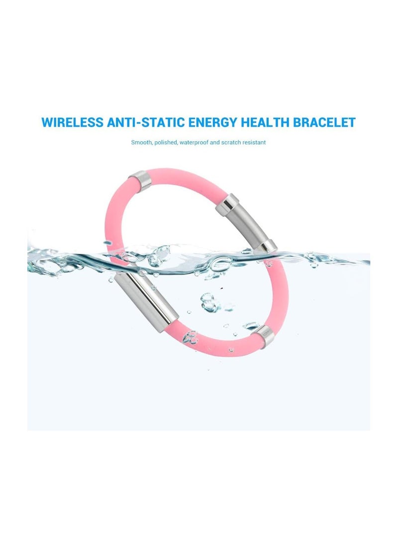 KASTWAVE - Anti Static Wrist Straps, Electrostatic Removal Bracelet, Waterproof Silicone Sports Bracelet with Negative Ion, Women Men Anti Static Bracelet, Pink - Image 1