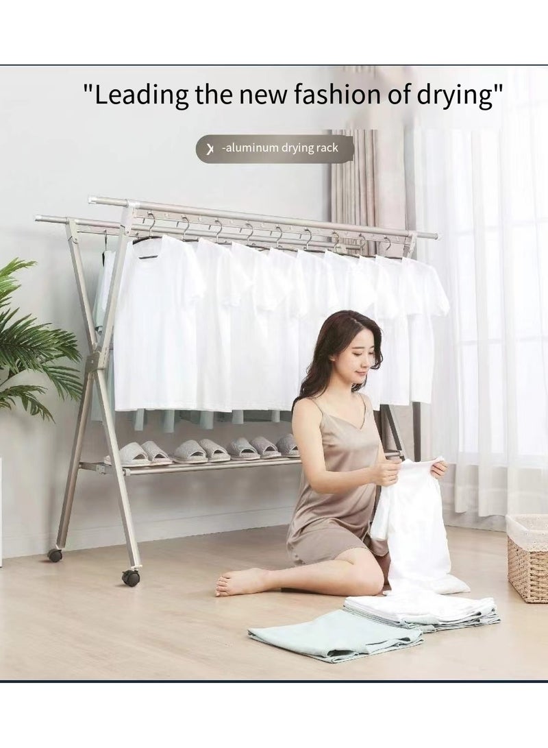 EPAIS The clothes hanger is made of thickened aviation aluminum and PP materials, with a surface treated with nano spray rust prevention, and connected by die cast alloy. - Image 1