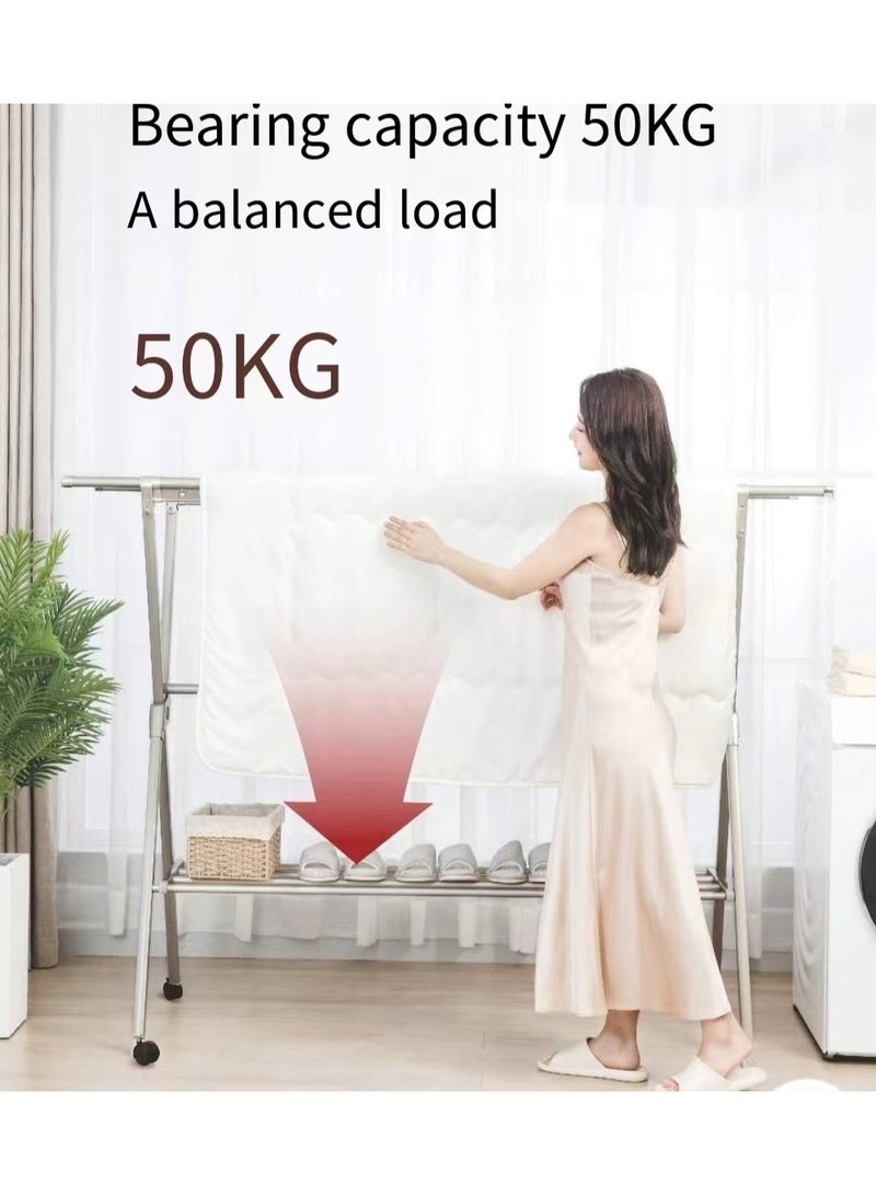 EPAIS The clothes hanger is made of thickened aviation aluminum and PP materials, with a surface treated with nano spray rust prevention, and connected by die cast alloy. - Image 4