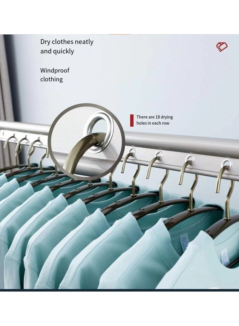 EPAIS The clothes hanger is made of thickened aviation aluminum and PP materials, with a surface treated with nano spray rust prevention, and connected by die cast alloy. - Image 5