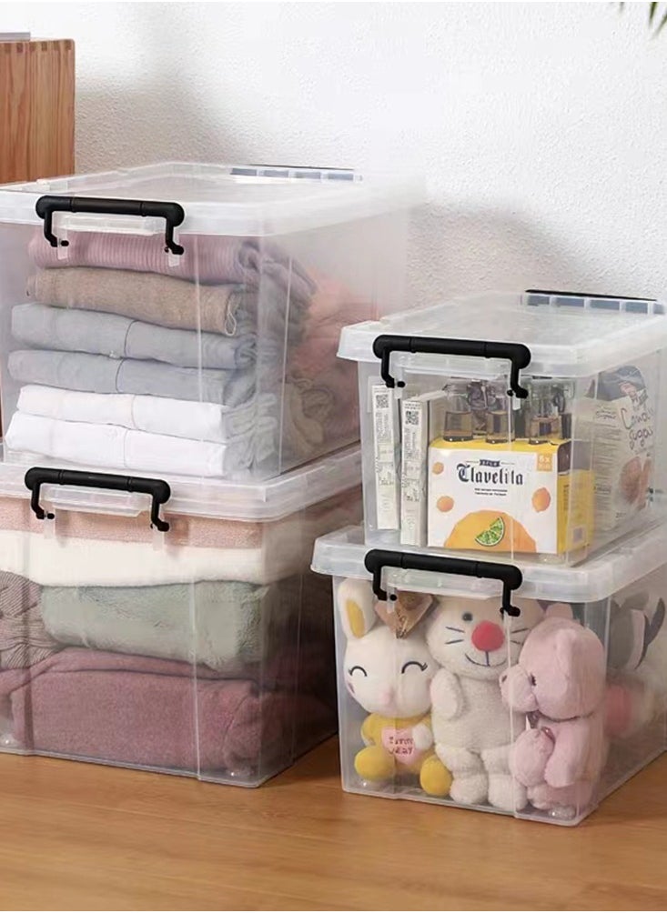 CityRiya-Long - Clear Storage Box with Wheels 70L 52.5x38x32.5cm Plastic Storage Bin Large Clear Storage Box Organizer Stackable Storage Cube Organizing Container with Lock and Lid for Clothes - Image 1