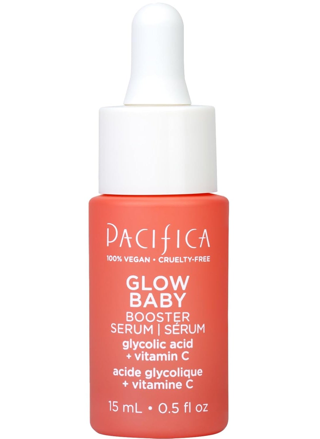 Pacifica Pacifica Glow Baby Booster Mini Face Serum Vitamin C  Glycolic Acid For Brightening Dull Skin FragranceFree Vegan  CrueltyFree 1 Fl Oz 