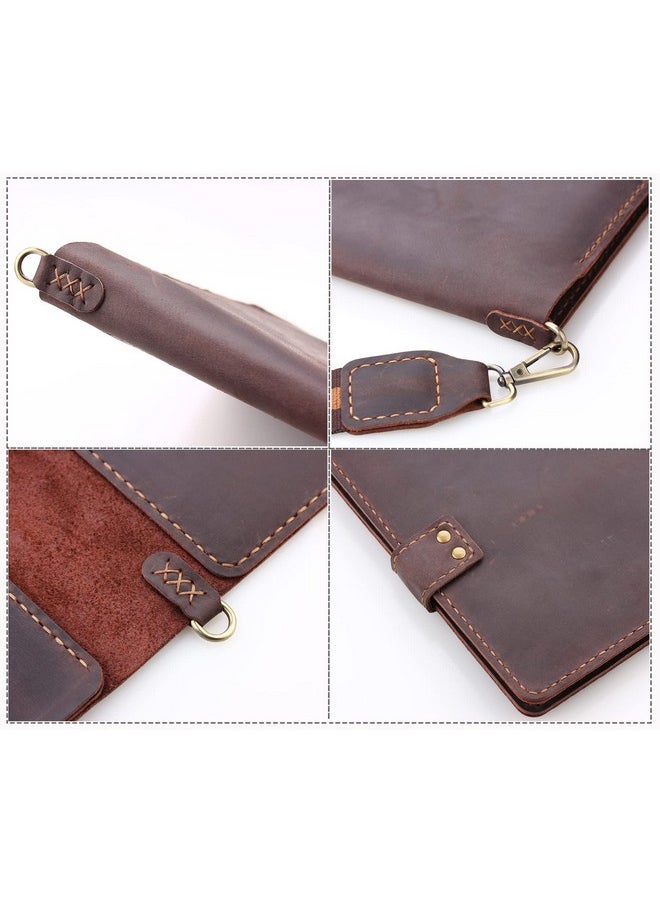 Robrasim - Handmade Leather Sketchbook Cover Artist Sketch Pad Holder For 9"X12" Top Spiral Bound Sketchbook Drawing Book Pencil Case Journal Portfolio With Shoulder Strap Artist Giftscoffee - Image 1