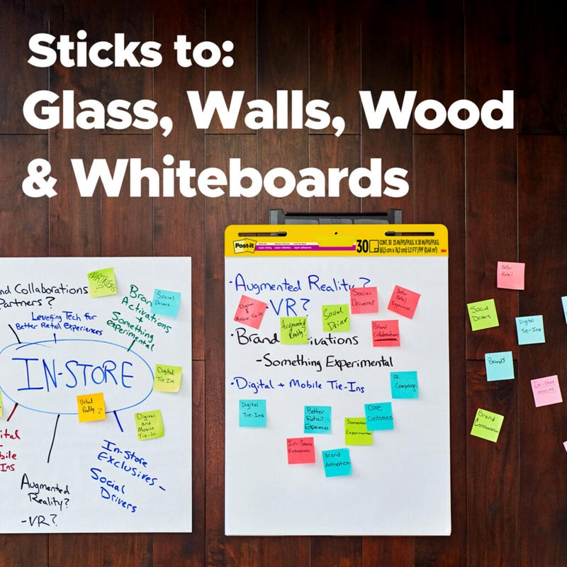 Post It Post-it Super Sticky Easel Pad, 25 x 30 Inches, 30 Sheets/Pad, 6 Pads, Large White Premium Self Stick Flip Chart Paper, Super Sticking Power (559VAD6PK) - Image 5